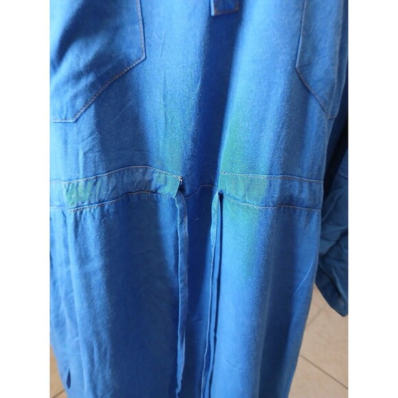 Song Of Style Chambray Tunic Dress Size 2X Belted Roll Tab Sleeve Knee Length - Picture 9 of 16